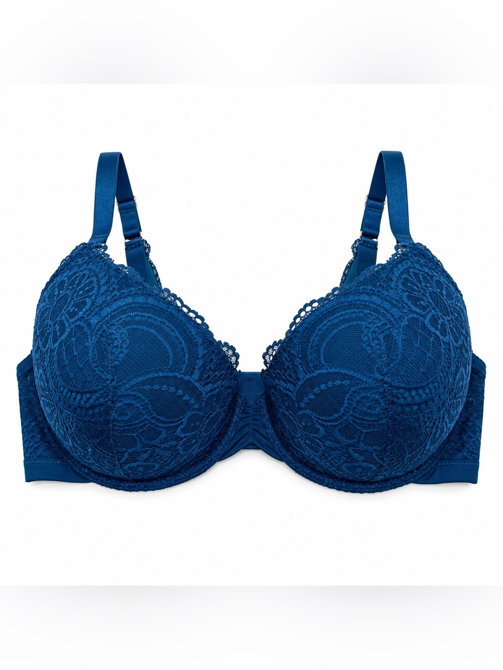 Aerie Lace Bra Women size 36DD Deep Blue Floral Lace Underwire Lightly Lined